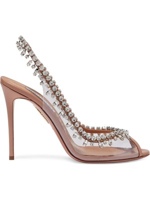 Aquazzura Temptation Kristal Sandalet - Pembe