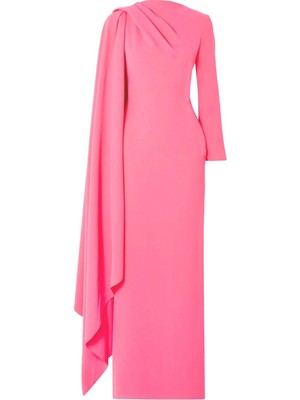 Solace London Lydia Pelerinli Maxi Elbise - Pembe