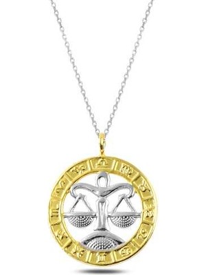 Tienda Elegante ​Gümüş Gold Terazi Burcu Kolye
