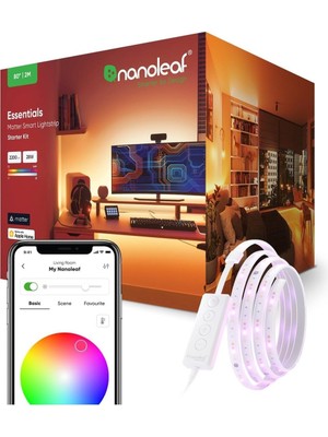 Nanoleaf 2 M Akıllı Rgbw LED Şerit,matter Over Thread, Bluetooth, 16 Milyon Renk Seçeneği
