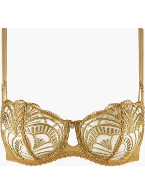 Aubade Vibes Yarım Kaplı Sütyen, Üçlü Askılı ve Gold Detaylı Modern Işlemeli Tasarım