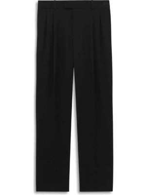 American Rag Cie Şık ve Rahat Le Pantalon Golfeur Siyah Yün Karışımlı Pantolon