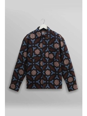 American Rag Cie Otto Multicolour Geometric Jacquard Overshirt - Şık ve Rahat Tasarım