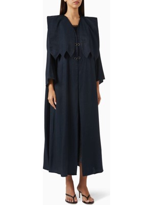 Beige Collection Şık Yaka Detaylı Açık Abaya ve Sheila Rahat Kullanım Için Ideal Tasarım
