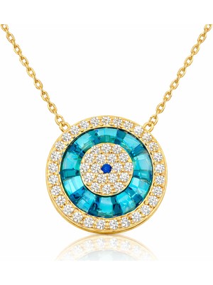 Tienda Elegante Gümüş Gold Camgöz Nazar Bayan Kolye