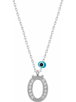 Tienda Elegante Gümüş Nazar Rodyum Ö Harfi Kadın Kolye