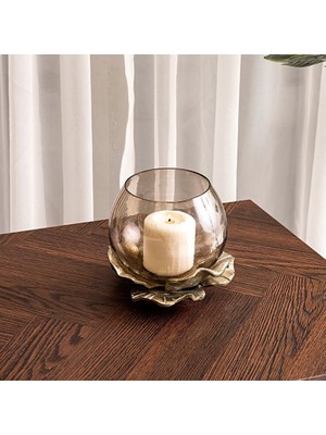 The Home Aurum Yaprak Şekilli Mumluk 15 Cm, Çok Renkli, Klasik Tasarım