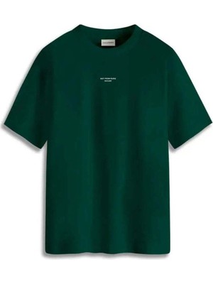 American Rag Cie Not From Paris Madame Sloganlı Koyu Yeşil %100 Pamuk T-Shirt - Ribanalı Tasarım