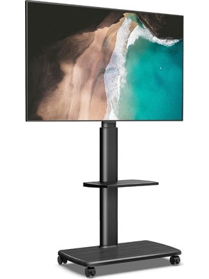 Fitueyes Tekerlekli Tv Standı, 32-70 Inç Ekranlar Için Ayarlanabilir ve Raflı Sehpası