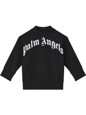 Palm Angels Kavisli Logo Kapşonlu Sweatshirt