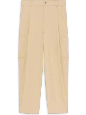 American Rag Cie Bej Renkli Le Pantalon Cropped Twill Pantolon - Rahat Kesim ve Fonksiyonel Cepler