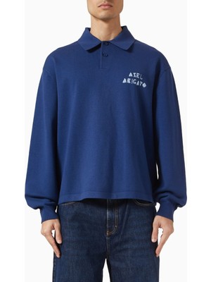 Axel Arigato Frey Polo Merino Yün Karışımlı Kazak, Lacivert