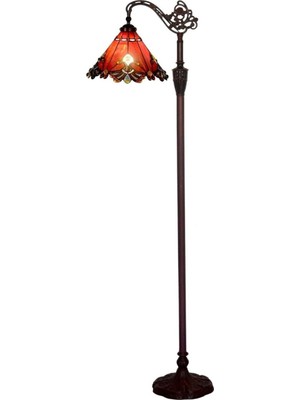 Home London Breeze Barok Tiffany Tarzı El Yapımı Vitray Okuma Ayaklı Lamba, 165 cm Yükseklik