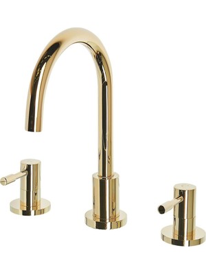 Beliani Sıpı Lavabo Bataryası, 3 Delikli, Pirinç Gövde, Su Tasarruflu, Kavisli Tasarım