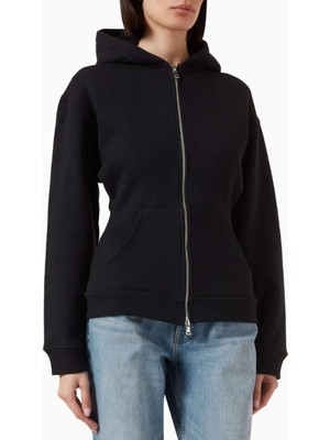 EB Denim Gri Zip- Up Hoodie - Şık Tasarım - Yüksek Kalite Kumaş - Günlük ve Şık Kombinler Için Ideal