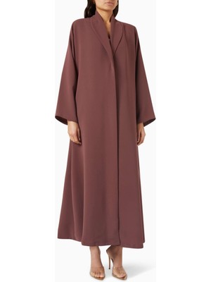 Hessa Falasi Şık Yaka Detaylı Uzun Abaya Modası Için Hafif Krepe Kumaş Tasarım