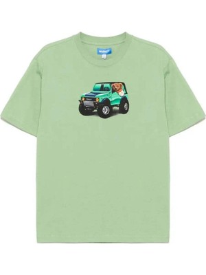 American Rag Cie Erkekler Için 4x4 Bear Tişört | %100 Pamuk | Yeşil Renk Seçeneği