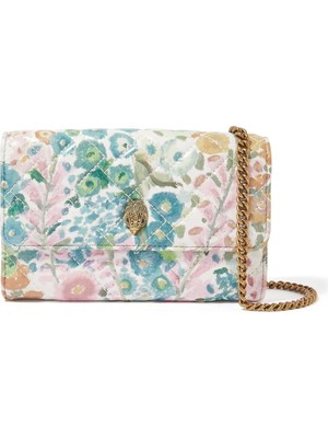 Kurt Geiger Floral Couture Wallet On Chain 18X11 Cm, Zincir Askılı Çiçek Desenli Cüzdan