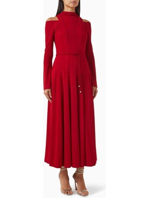 Eegen Studio Diep Dönüştürülebilir Kemerli Elbise Rib-Knit, Off-Shoulder