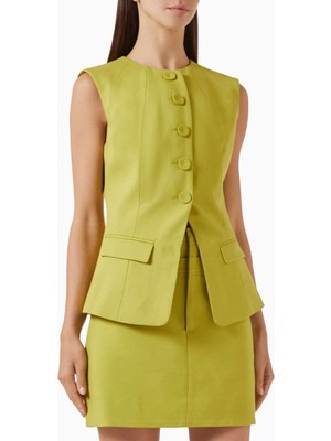 Acler Rodborough Yelek - Açık Yeşil - Dokuma Takım Elbise Kumaşı (72% Polyester, 20% Viskoz)