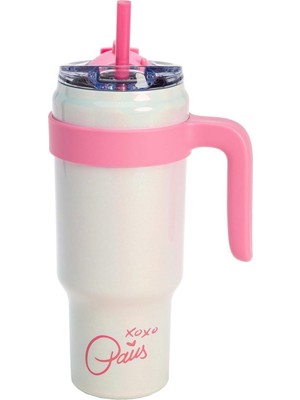 Paris Hilton 1,1 Litre Içecek Şişesi, Paslanmaz Çelik, Pipetli, Yalıtımlı, Pembe