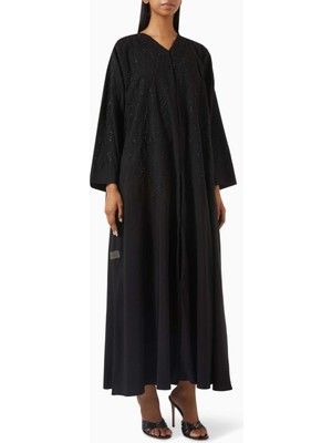 Rauaa Official Şık Dantel Detaylı Abaya Rahat Kullanım Için Özel Tasarım Uzun Kollu Şila ile Birlikte