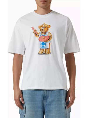 American Rag Cie Infinity Bear T-Shirt - Erkekler Için %100 Pamuklu Beyaz Tişört