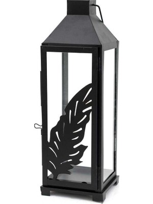 The Home Siyah Metal Kesim Desenli Fener 43  cm , Modern Tasarım