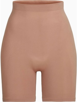 Skims Seamless Sculpt Mid-Thigh Shorts, Yüksek Bel Şekillendirici Şort