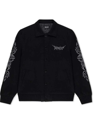 American Rag Cie Erkekler Için Volt Varsity Ceketi - Siyah, Yüksek Kalite, Makinede Yıkanabilir