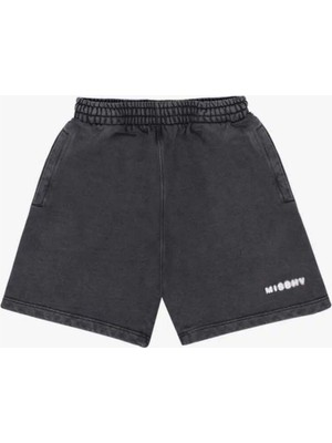 American Rag Cie Ağı Heavyweight French Terry Community Şortlar - Oluklu Siyah, 3 Cep, Elastic Bel