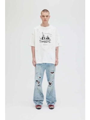 American Rag Cie Scuff Tomorrow T-Shirt - Domrebel Comic Print, Rahat Kesim, %100 Pamuk