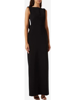 21SIX Maryamia Çiçek Detaylı Boncuk Işlemeli Krep Elbise