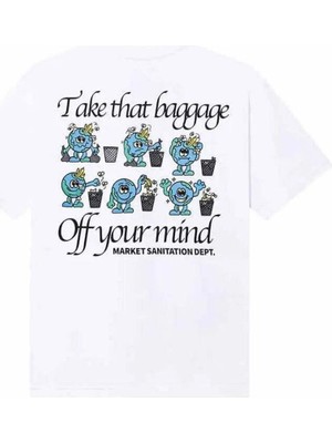 American Rag Cie 100% Pamuk Beyaz Sanitation Dept T-Shirt - Erkekler Için Rahat ve Şık