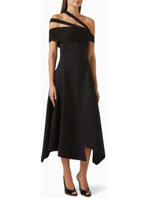 Eegen Studio Saffira Off-Shoulder Midi Elbise | Rahat Kesim, Şık Tasarım, Zamanın Ötesi Klasik