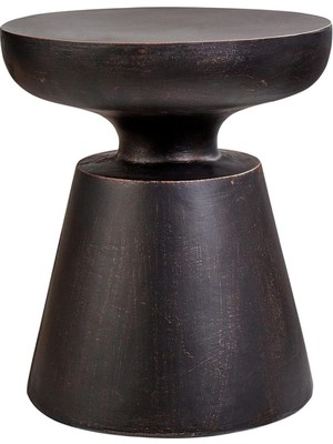 Home London Breeze Sehpa Beton ve Fiberglas Siyah Yuvarlak 45 Cm,modern Tasarım