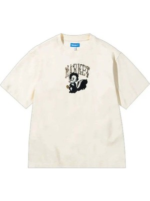 American Rag Cie Smiley Quiet Cabin T-Shirt - Erkekler Için Şık ve Rahat Krem Renkli T-Shirt