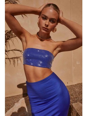 American Rag Cie Arista Bandeau: Şık ve Glitterlı Strapless Üst ile Kombinleyin
