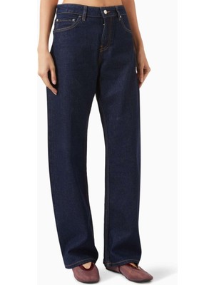 EB Denim Lacivert Alida Loose Bowed Jeans - Denim - Relaxed Fit ve Abartılı Kavisli Dikişler