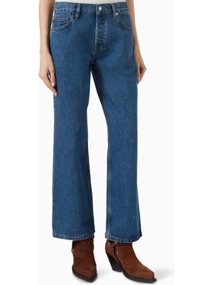 EB Denim Cropped Low-Rise Baggy Jeans - Sarı - Premium Denim Kumaş ile Modern Tarzınızı Yansıtın