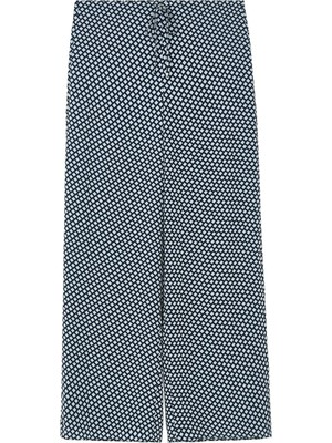 Theory Geometrik Desenli Geniş Paça Pantolon