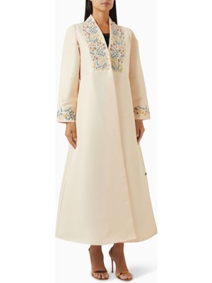 Serrb Şık Kolları Nakışlı A-Line Abaya ile Günlük Modest Tarzınızı Tamamlayın