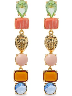 Kurt Geiger Mixed Gem Linear Earrings, Renkli Taşlı Lineer Küpeler