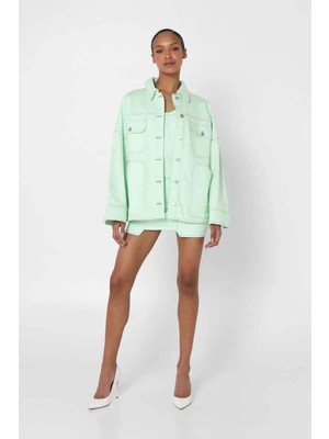 American Rag Cie Mint Yeşili Oversize Denim Ceket - Jerome Jacket, Şık ve Rahat Tasarım