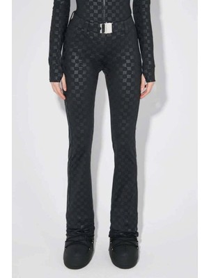 American Rag Cie Esnek Lycra Monogram Kayak Pantolonu - Flare Paça ve Metal Logo Detayı