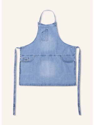 Slim Fit Denim Aşçı Önlüğü , 100% Pamuk, Ayarlanabilir, 63×73 cm