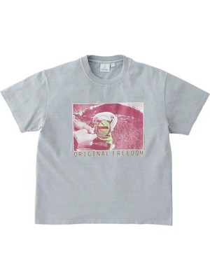 American Rag Cie Erkekler Için %100 Pamuklu Orijinal Freedom T-Shirt - Gri Renk