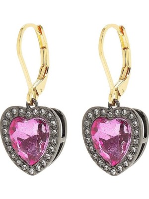 Kurt Geiger Crystal Heart Earrings, Altın Kaplama Kalp Küpe
