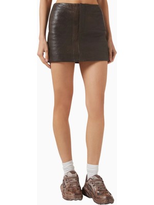 Represent Drive Mini Skirt, Lüks Bubble Deri Mini Etek ile Modern Şıklık