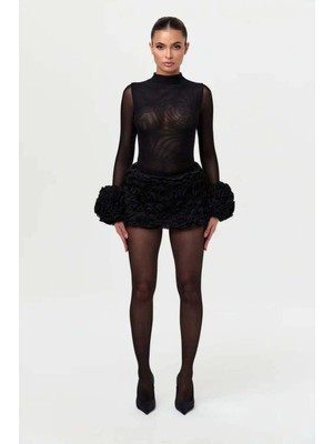 American Rag Cie Şık Chiffon Skort: Kadınlar Için Rose Petal Mini Etek ve Şort Kombini